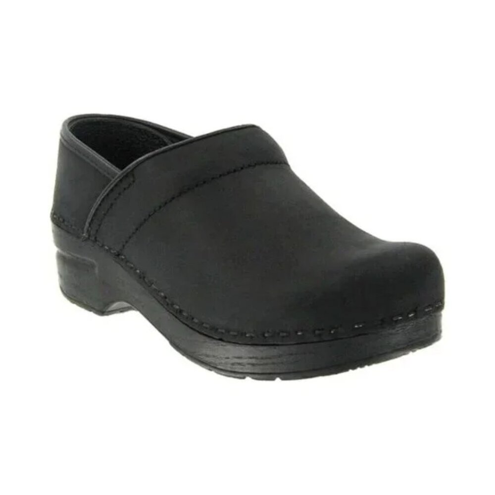 Dansko Clog Matte Black Leather Comfort Professional Slip On Shoe Comfort EU 38
